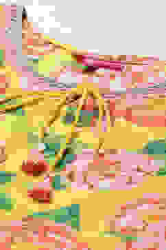 Yellow Cotton Straight Kurta Slim Pants Suit Set image number 1