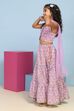 Lilac Cotton Printed Straight Lehenga Set image number 3