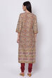 Red Cotton Straight Kurta Churidar Suit Set image number 5