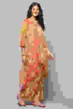 Yellow Printed Asymmetric Kurta & Palazzo Suit Set image number 5