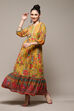 Teal Polyester Tiered Printed Dress image number 2
