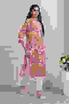 Pink Viscose Rayon Straight Kurta image number 4