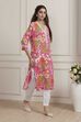 Pink Viscose Rayon Straight Kurta image number 4