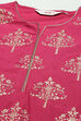 Magenta Cotton Printed Straight Suit Set image number 2