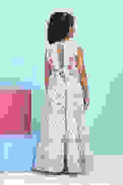 White Cotton Printed Regular Lehenga Set image number 4