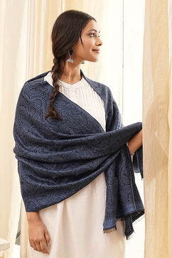 Navy Cotton Blend Dupatta image number 3