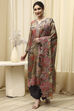 Grey Tissue Printed Embroidered Unstitched Suit Set image number 1