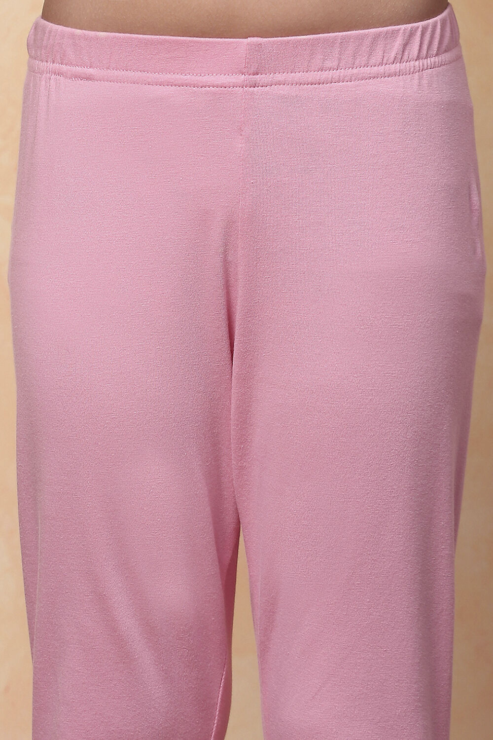 Pink Metallic Print Layered Flared Suit Set image number 2