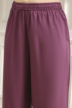 Old Rose Solid Straight Suit Set image number 2