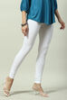 White Cotton Blend Solid Churidar image number 3