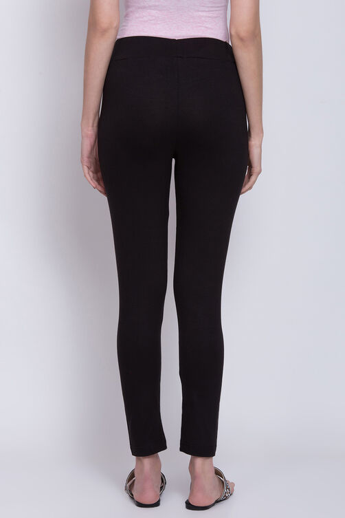 Yellow Viscose & Lycra Leggings image number 4