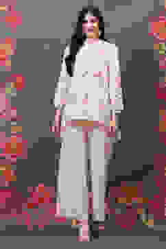 Rohit Bal Off White Viscose Co-ord Set image number 6