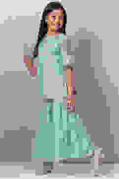 Green Art Silk Straight Kurta Set image number 6