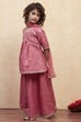 Blush Pink Polyester Peplum Lehenga Set image number 3