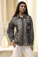 Black Cotton Printed Straight Shirt image number 4