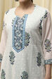Blue Cotton Hand Block Print Unstitched Suit Set image number 2