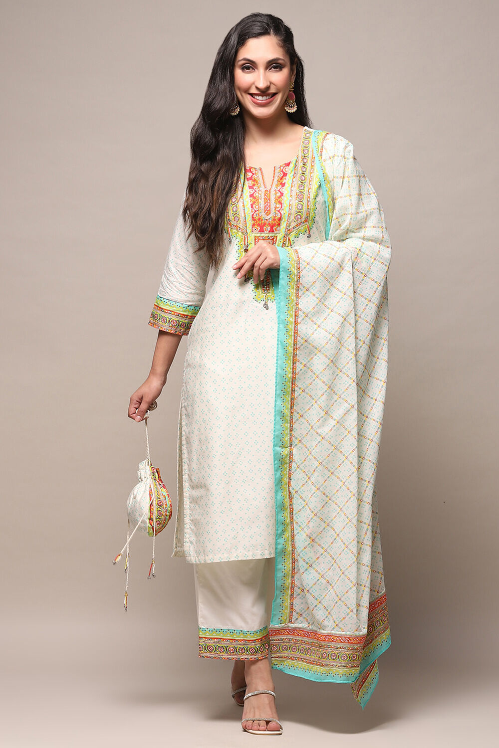 Fuschia Cotton Straight Suit Set image number 6