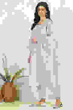 Light Pink Chanderi Unstitched Suit Set image number 7