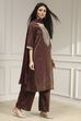 Green Viscose Rayon Straight Solid Suit Set image number 5