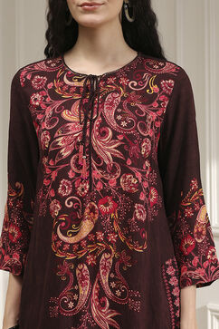Brown Printed Straight Suit Set image number 1