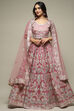Pink Viscose Embroidered Lehenga Set image number 6