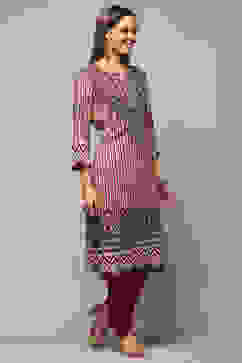 Brown Rayon Straight Kurta image number 4