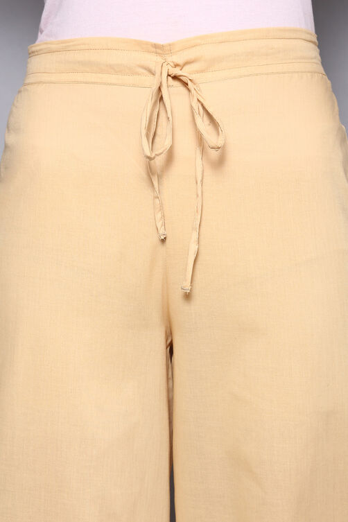 White Cotton Straight Palazzos image number 1