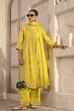 Lime Yellow Chanderi Straight Dyed Suit Set image number 0