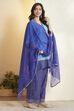 Blue Viscose Rayon Printed Suit Set image number 5