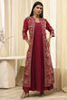 Charcoal Art Silk with Cape Printed Dress image number 6