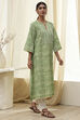 Green Pure Cotton Printed Straight Kurta image number 4