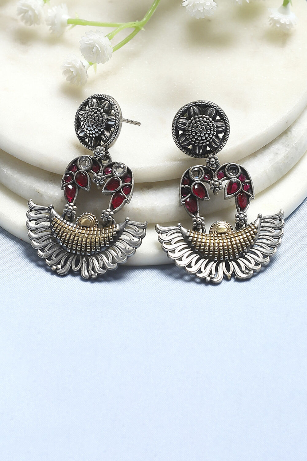 Pink Stone Embellished Earrings image number 0