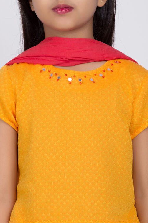 Yellow Cotton Lehenga Set image number 1