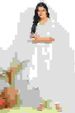 White Silk Blend Unstitched Suit Set image number 7