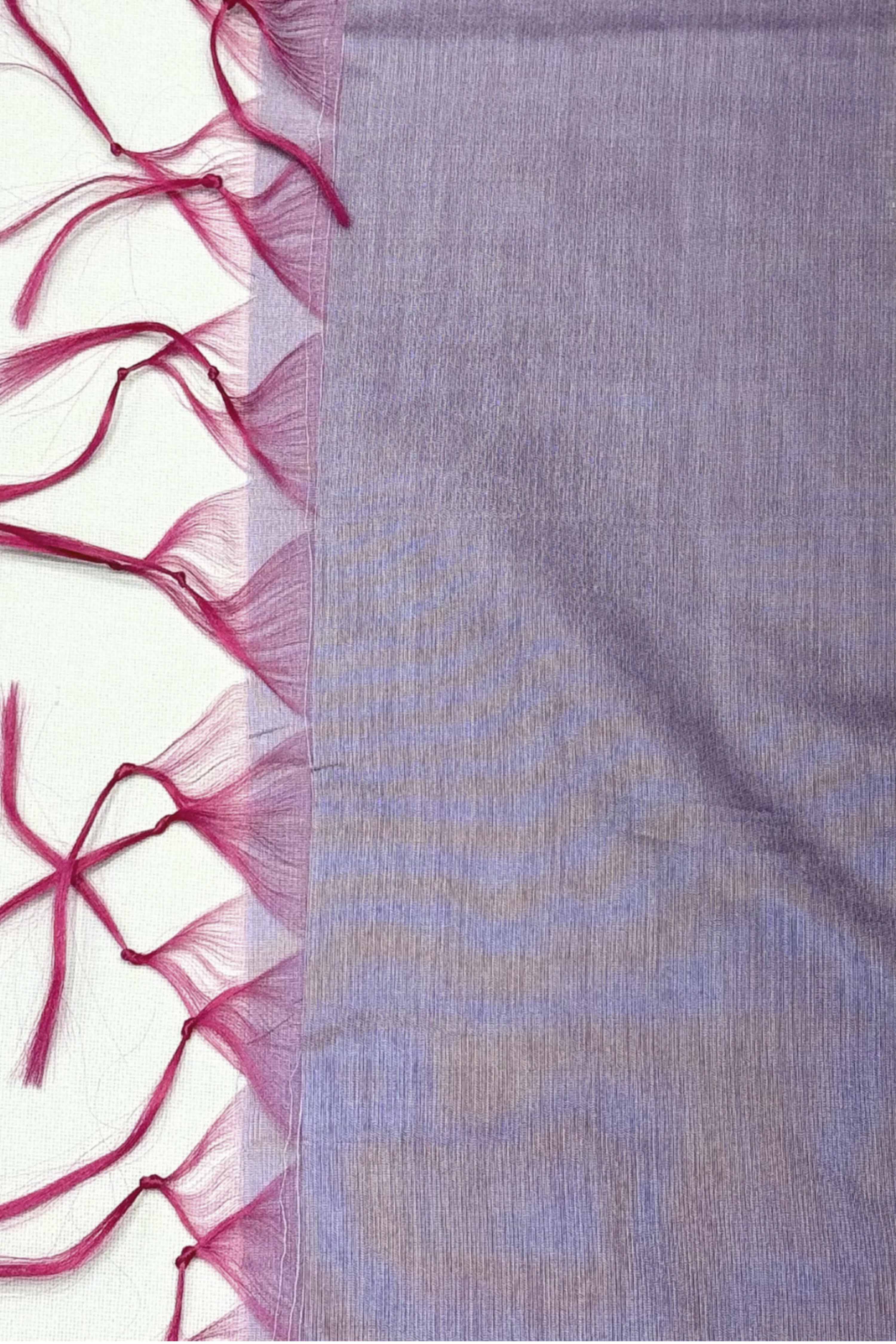 Lavender Chanderi Banarsi Weave Unstitched Suit Set image number 4