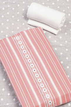 Pink Cotton Unstitched Suit Set image number 3