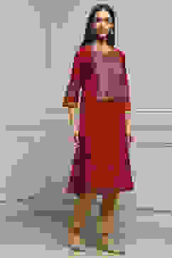 Red Cotton Straight Kurta image number 4