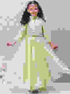 Green Modal Blend Straight Embroidered Suit Set image number 0