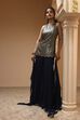 Navy Blue Art Silk Straight Sharara Set image number 0