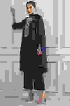 Blue Cotton Solid Straight Suit Set image number 0