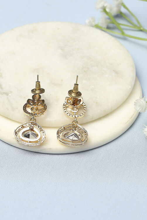 Gold Kundan Festive Drop & Danglers image number 2