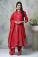 Blue Cotton Kalidar Kurta Churidar Suit Set image number 0