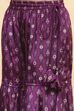 Purple Viscose Rayon Printed Peplum Suit Set image number 2