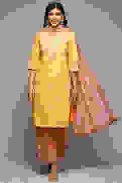 Mango Cotton Blend Straight Kurta Palazzo Suit Set image number 7