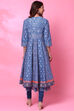 Grey Cotton Anarkali Kurta Churidar Suit Set image number 8