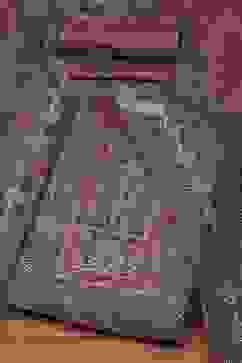 Purple Chanderi Blend Printed Embroidered Unstitched Suit Set image number 0