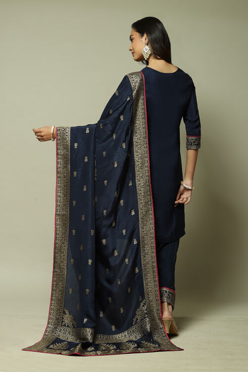 Red LIVA Straight Kurta Salwar Kurta Salwar Suit Set image number 6
