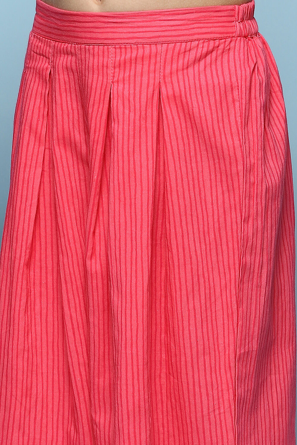 Pink Cotton Straight Printed Kurta Set image number 2