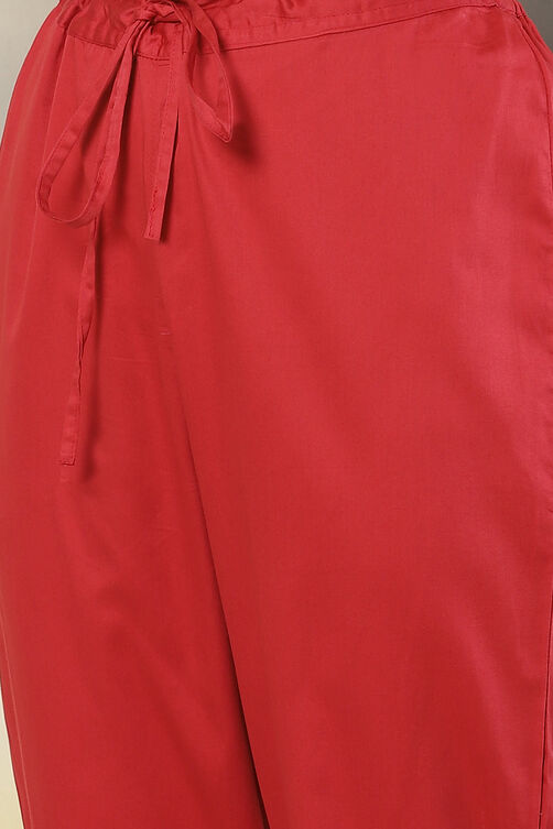 Magenta Cotton Silk Anarkali Kurta Churidar Suit Set image number 3