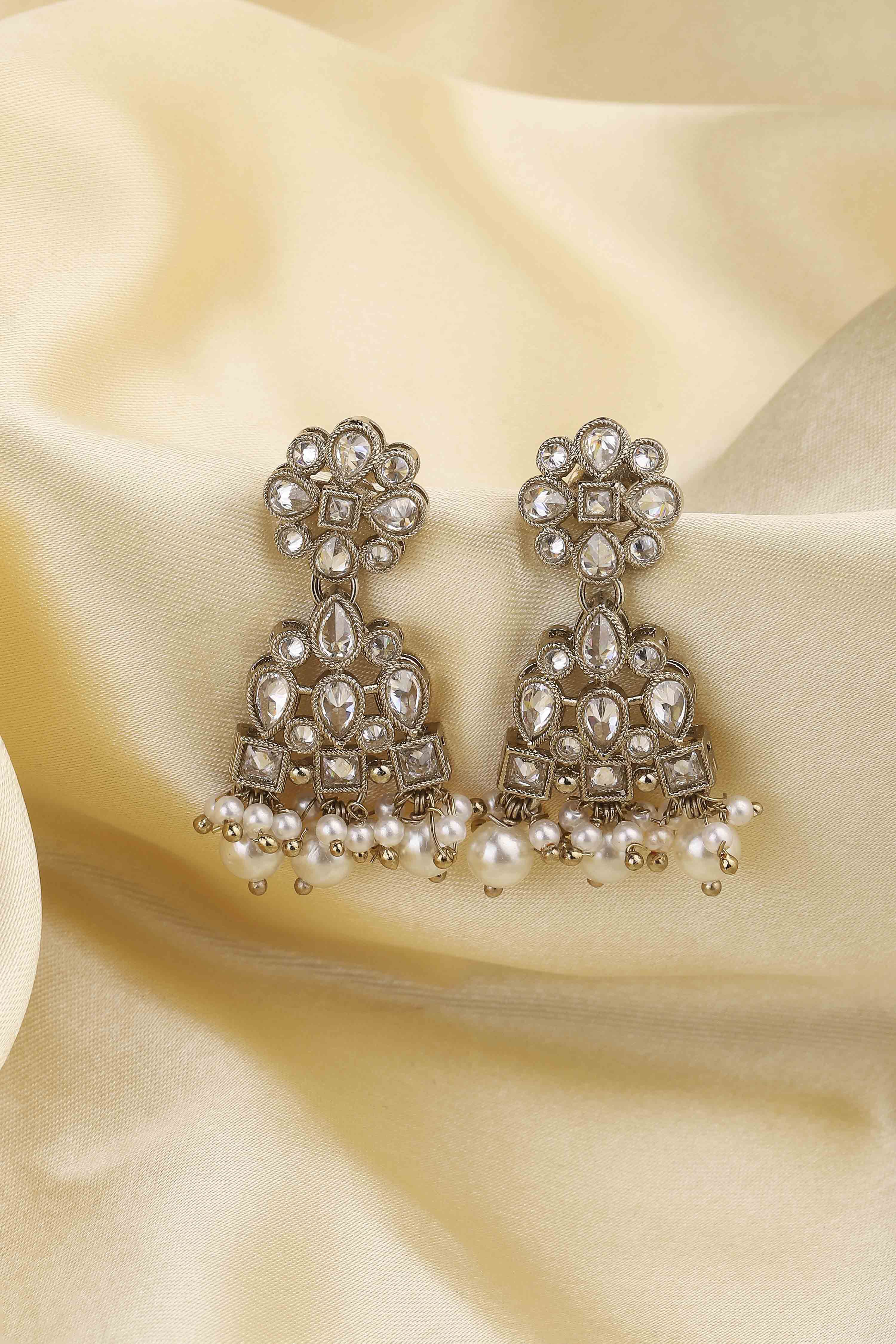 White Alloy Drop & Danglers image number 0